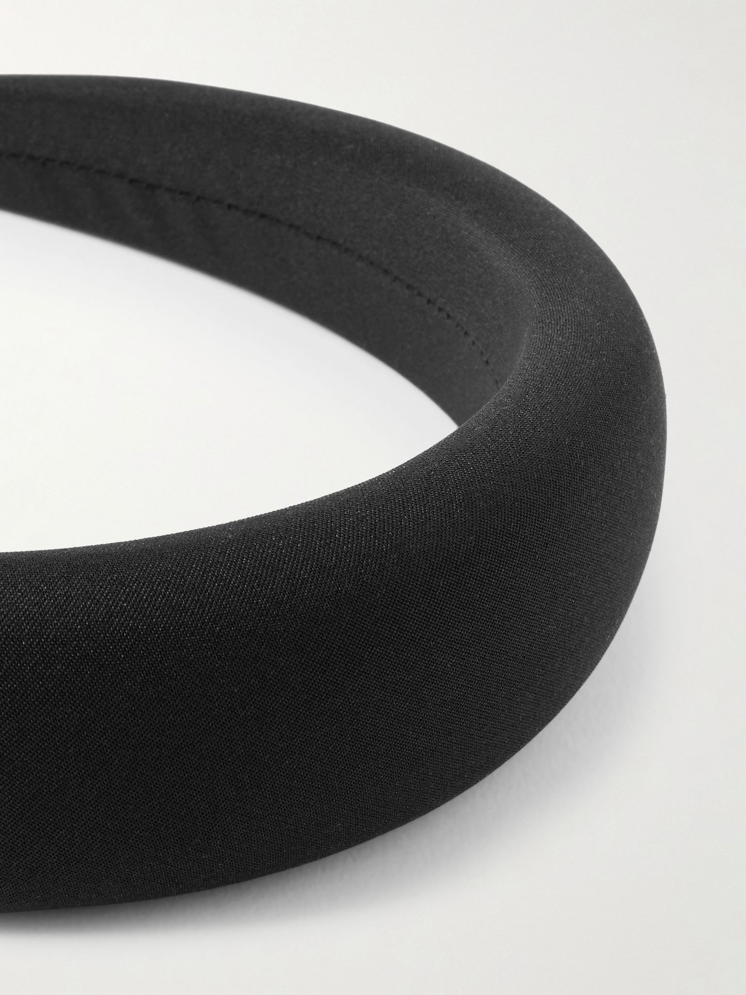 Classic Puffy padded silk-crepe headband Black - 4