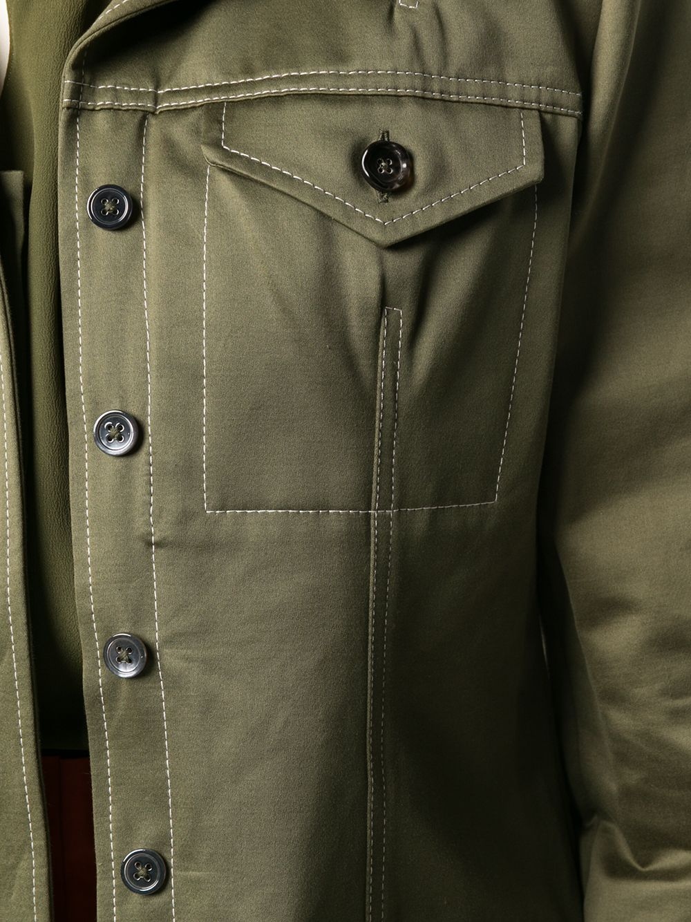 exposed-stitching fitted jacket - 5