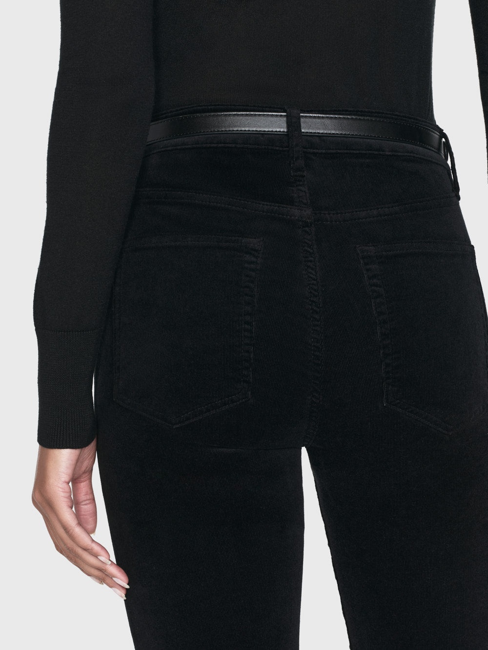 Le Crop Mini Boot Corduroy in Black - 3