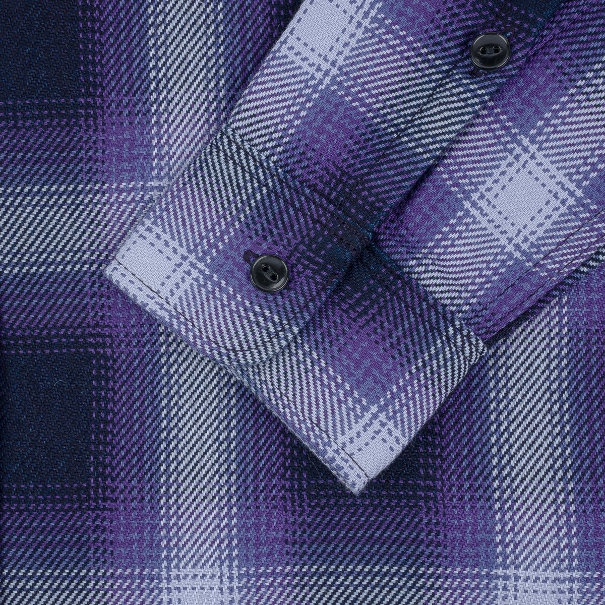 IHWF-001 9oz Selvedge Ombré Check Work Shirt - Purple - 10