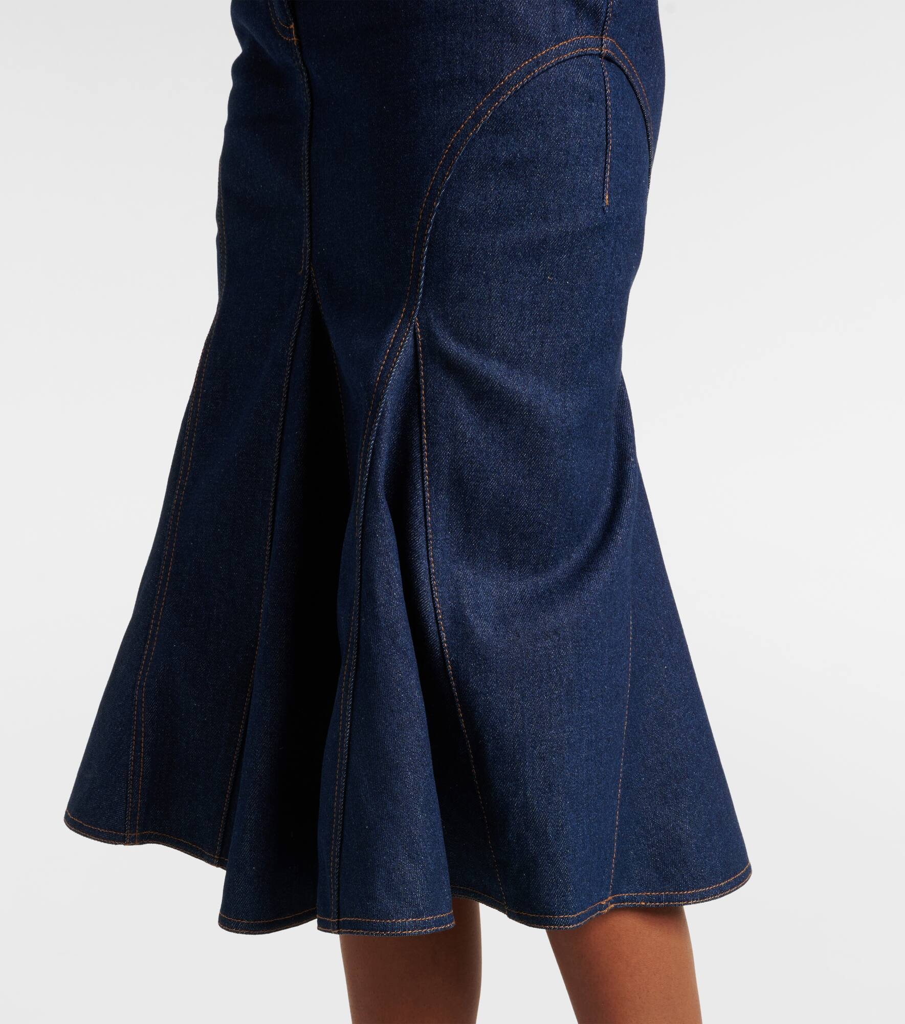 Denim midi skirt - 6
