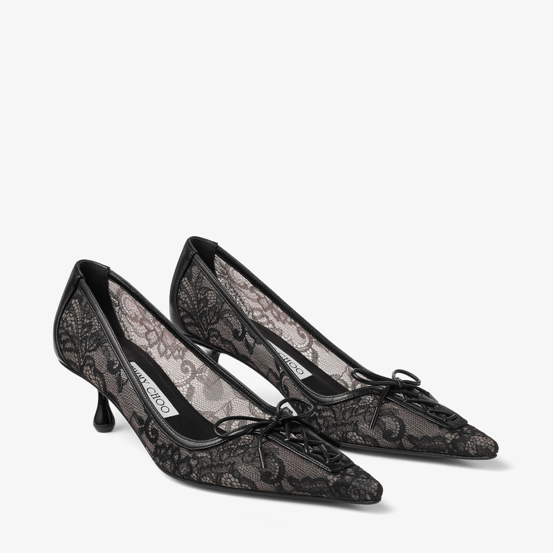 Scarlett 50 Black Jimmy Choo Lace Pumps - 1