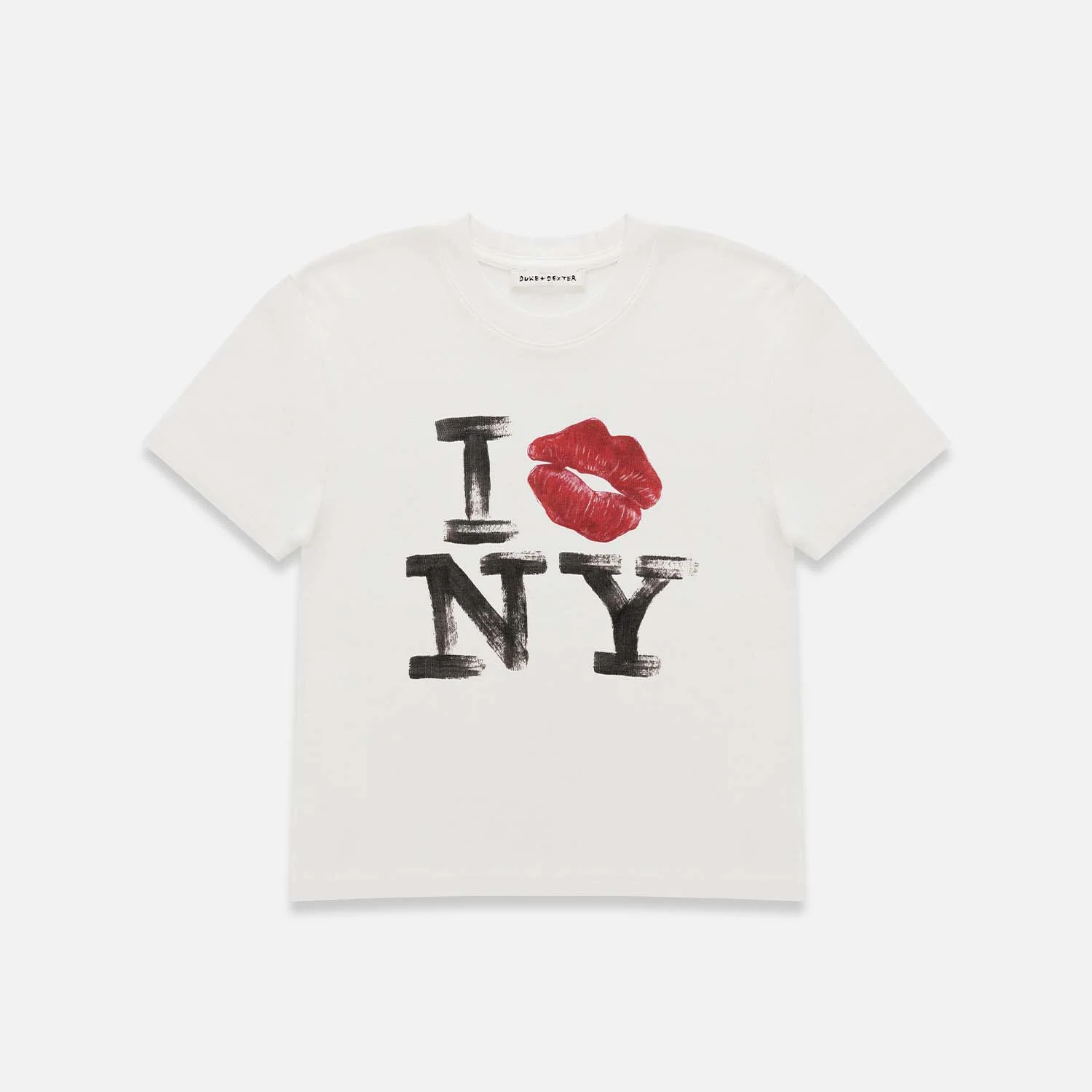 I Kiss NY Vintage White Baby Tee - Women's - 1