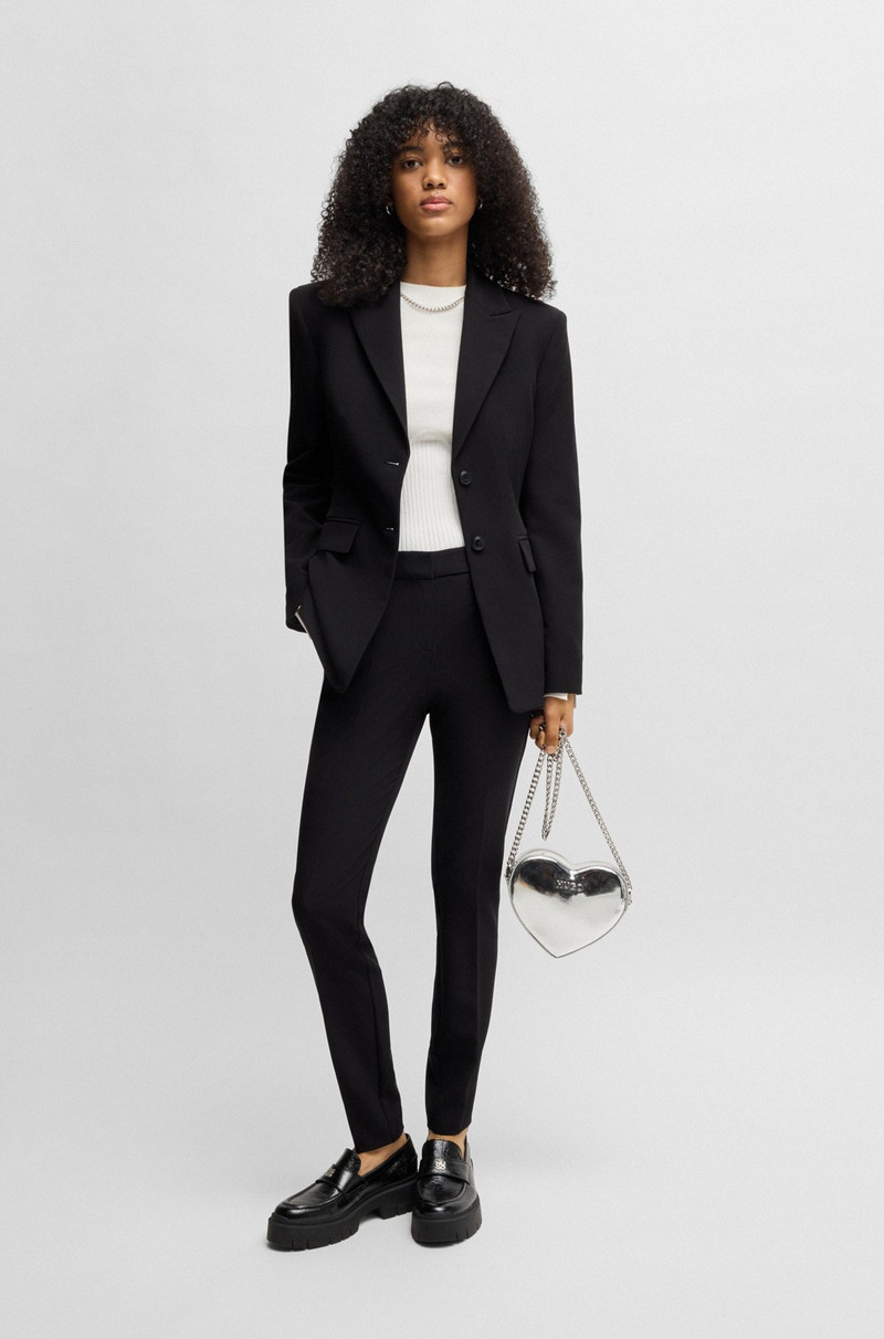 HUGO SLIM-FIT TROUSERS IN STRETCH FABRIC WITH LOGO RIVET outlook