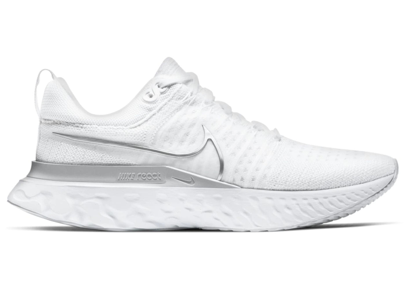 Nike React Infinity Run Flyknit 2 White Metallic Silver (W) - 1