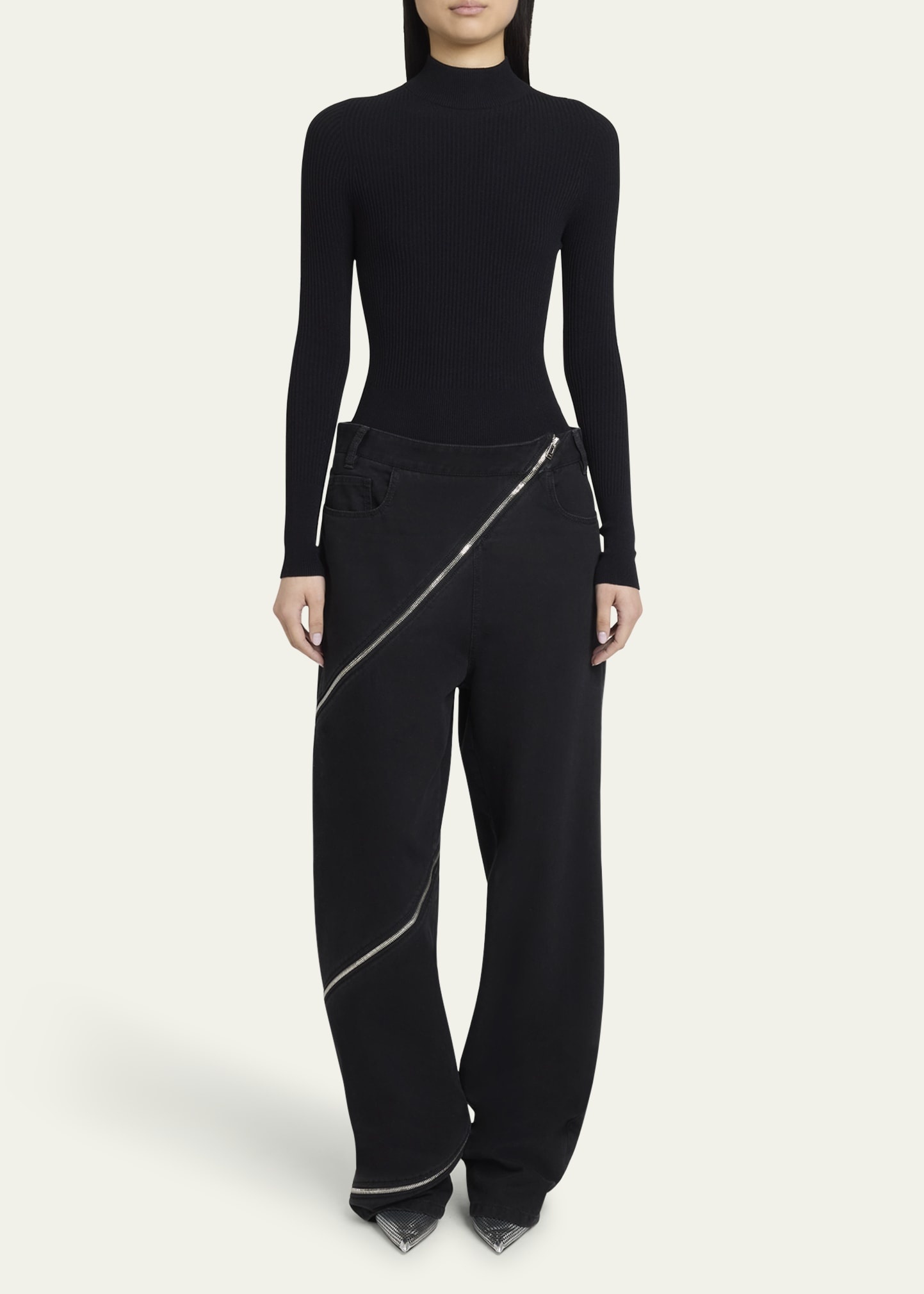 Mock-Neck Long Sleeve Bodysuit - 2