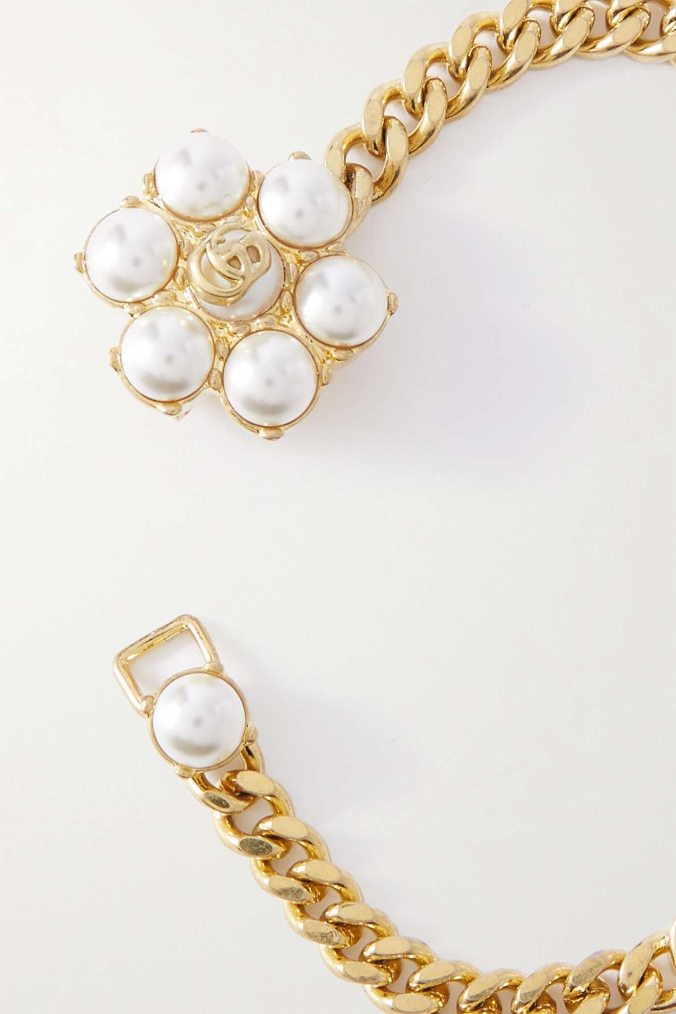 Gold-tone faux pearl bracelet - 3