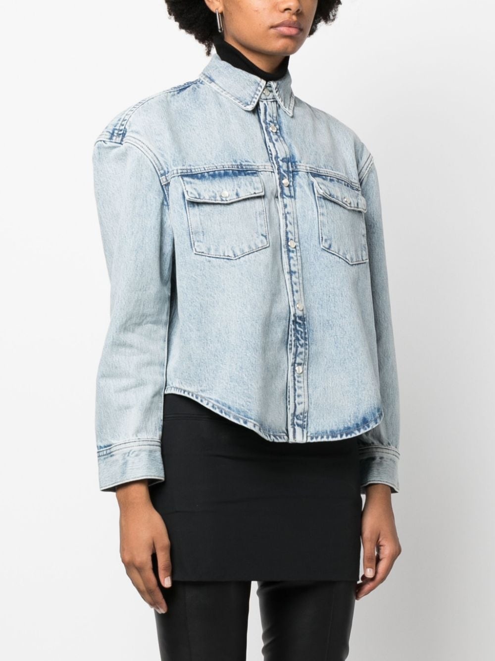 press-stud denim jacket - 3