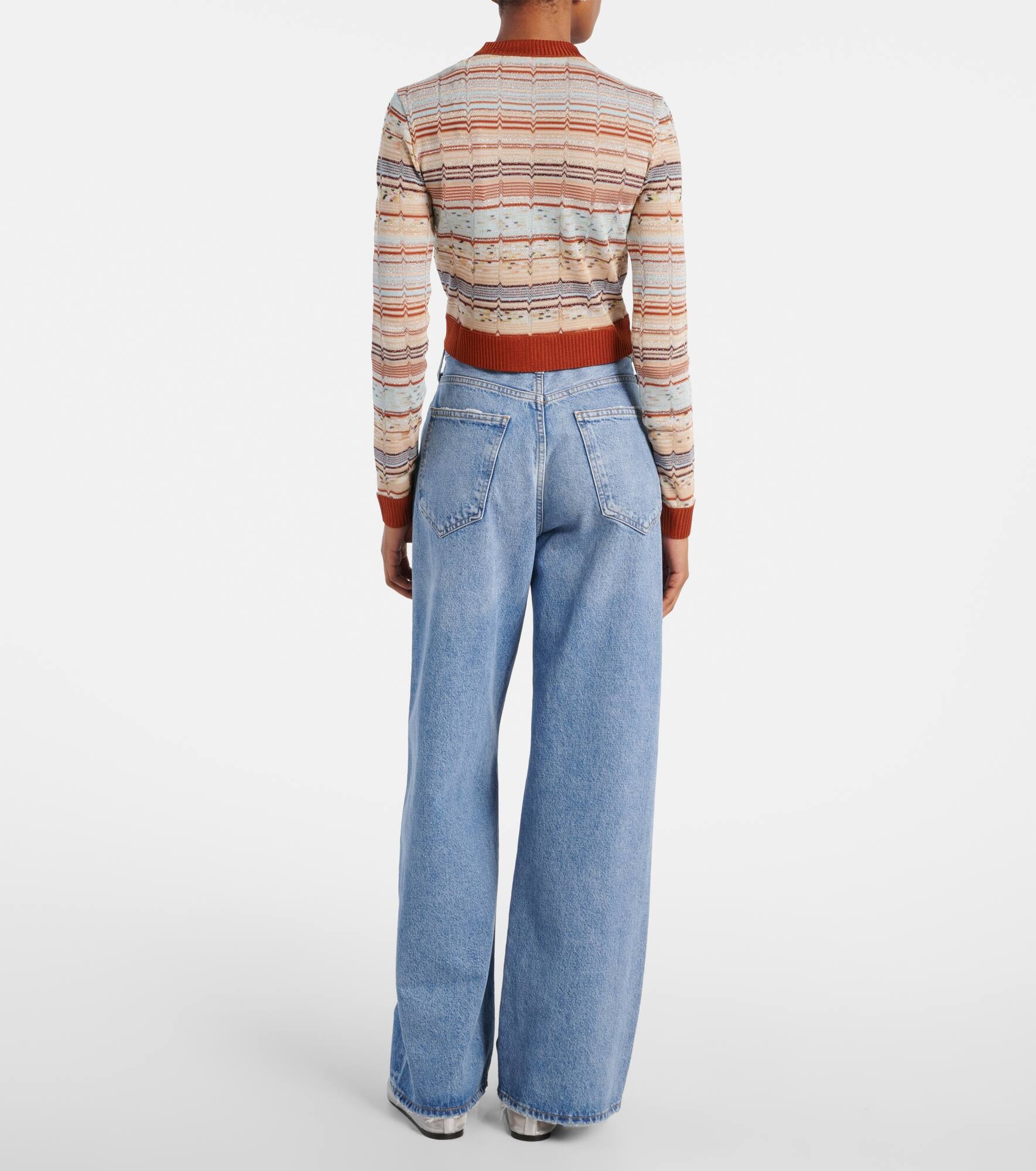 Zigzag lamé cardigan - 3