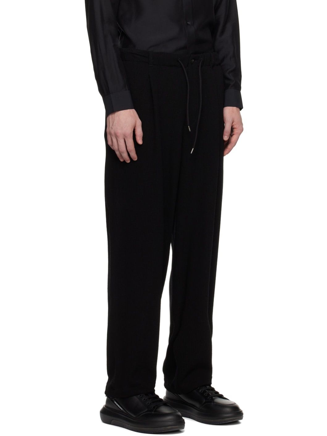 Black Drawstring Trousers - 2