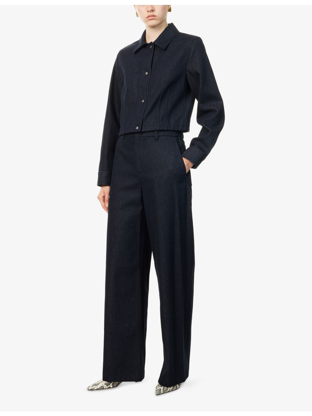 Regular-Fit Cropped Denim Jacket - 2