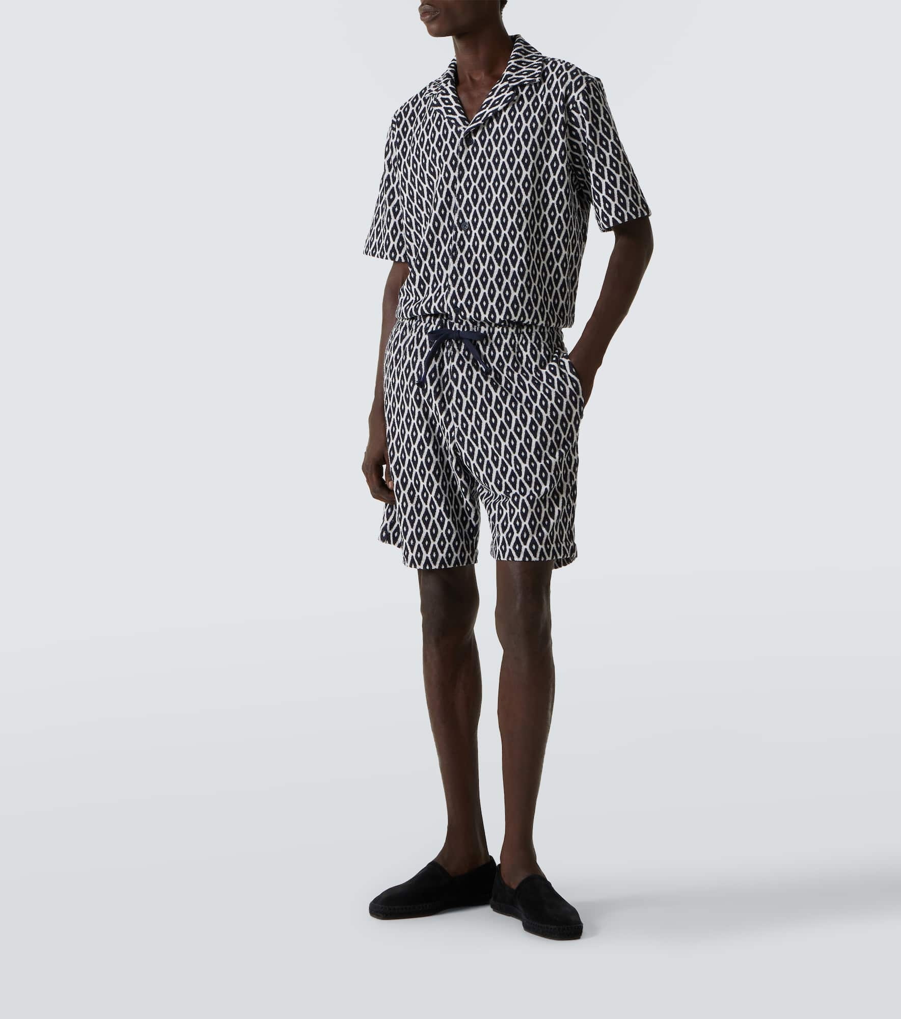 Printed cotton-blend terry shorts - 2