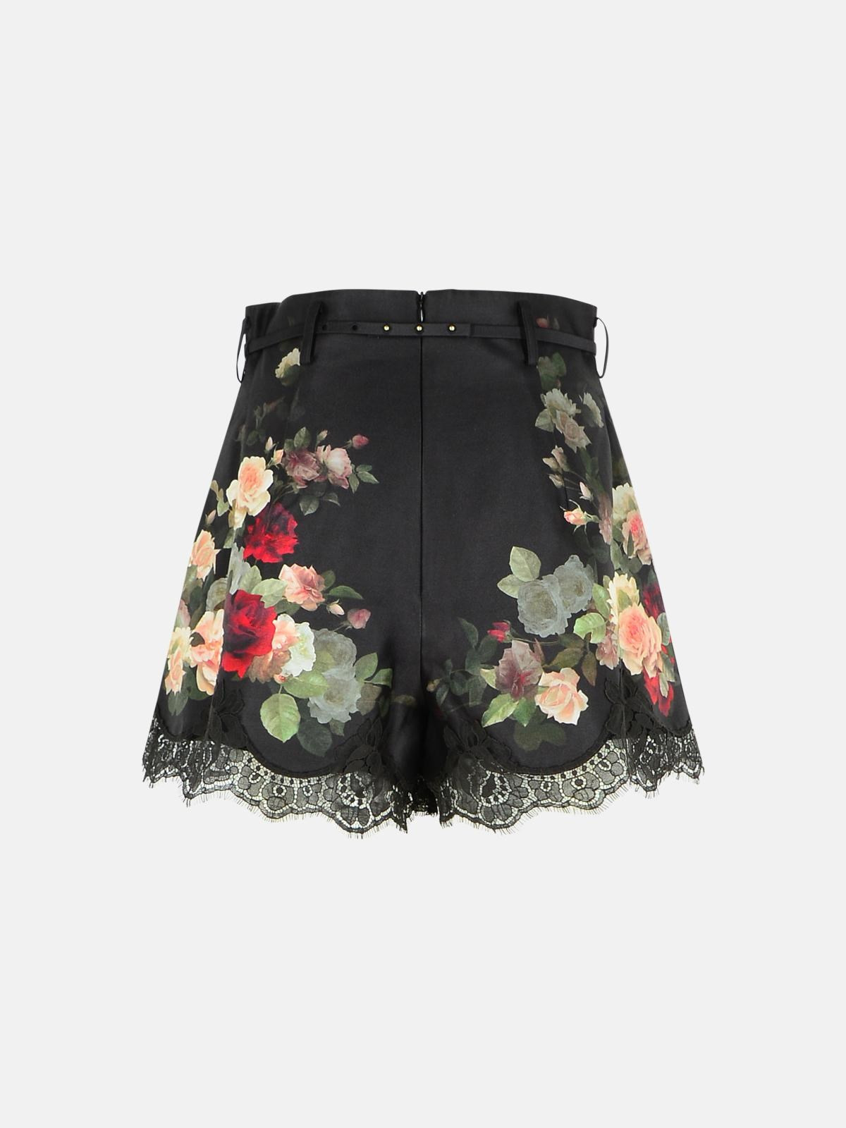 BLACK SILK BLEND SHORTS - 3