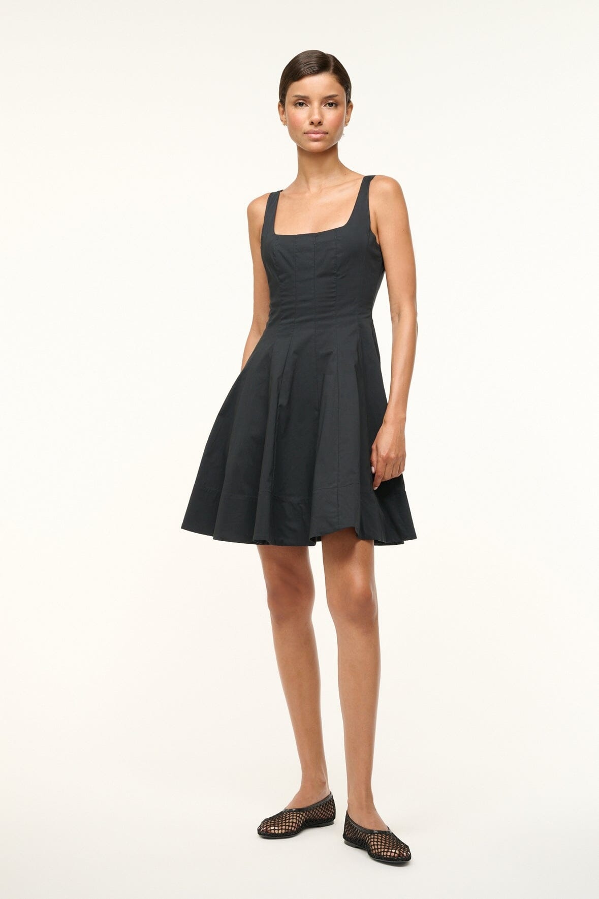 STAUD MINI WELLS DRESS BLACK - 1