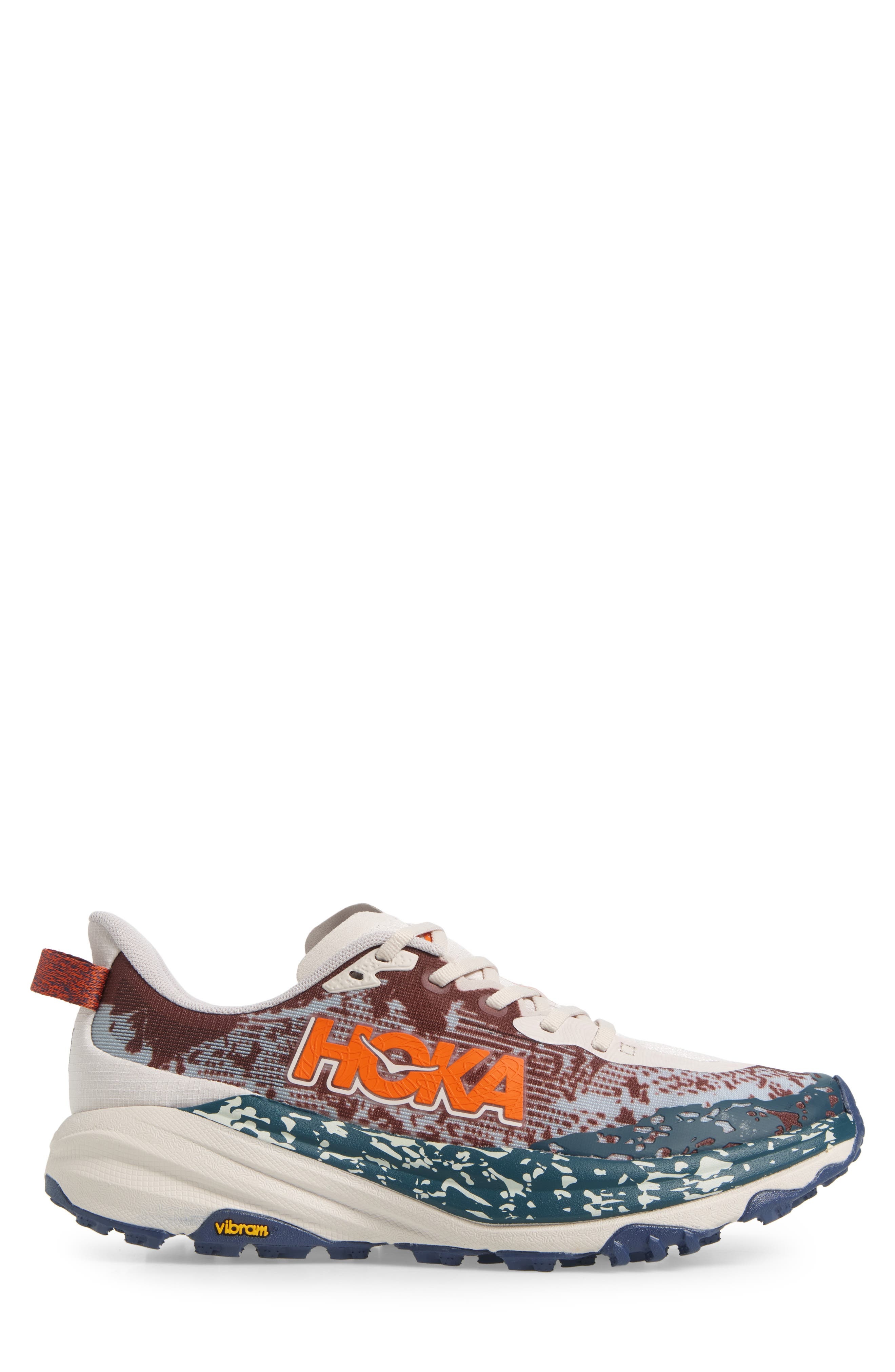 HOKA Speedgoat 6 Trail Running Shoe in Putty /Blue Twilight at Nordstrom - 3
