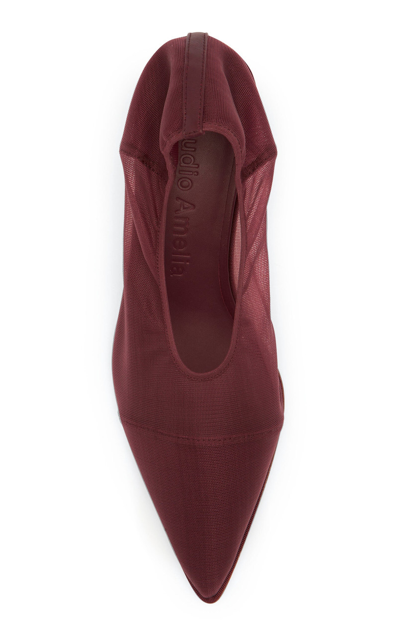 Studio Amelia Iris Mesh Pumps burgundy outlook
