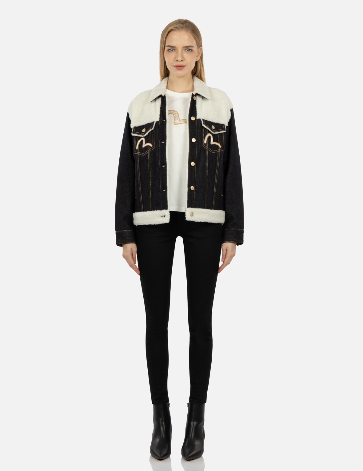 SHERPA BLOCKING DENIM JACKET - 5