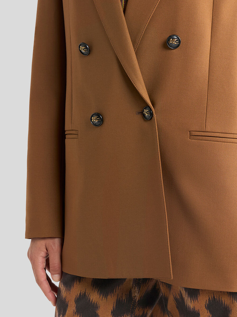 DOUBLE-BREASTED STRETCH WOOL JACKET WITH PEGASO BUTTONS 2