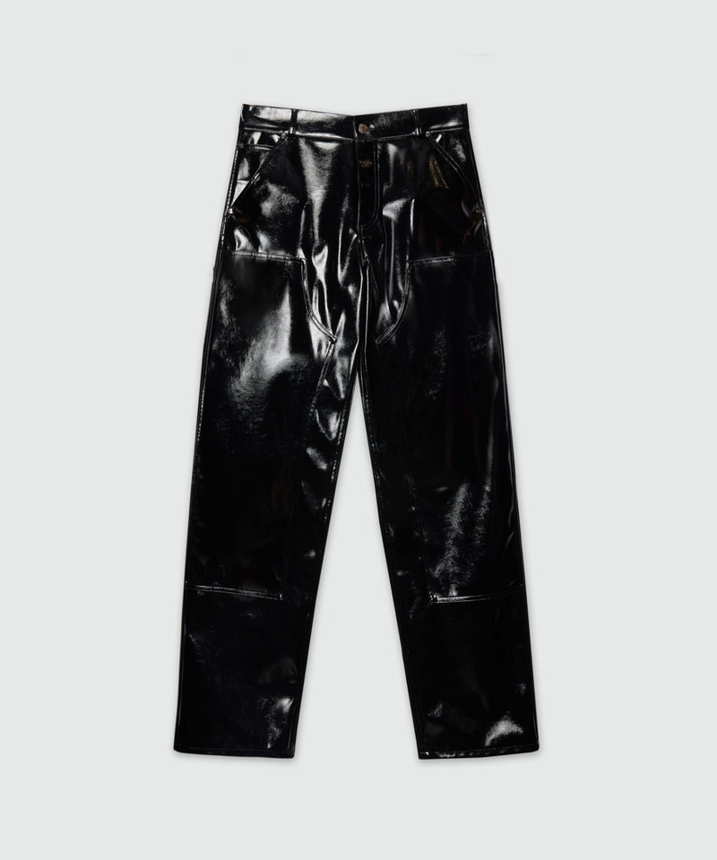 Black vinyl baggy trousers 1