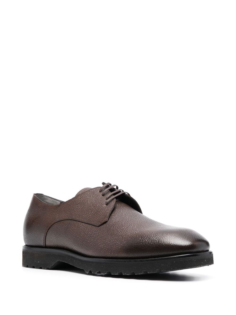 grained lace-up Derby shoes - 2