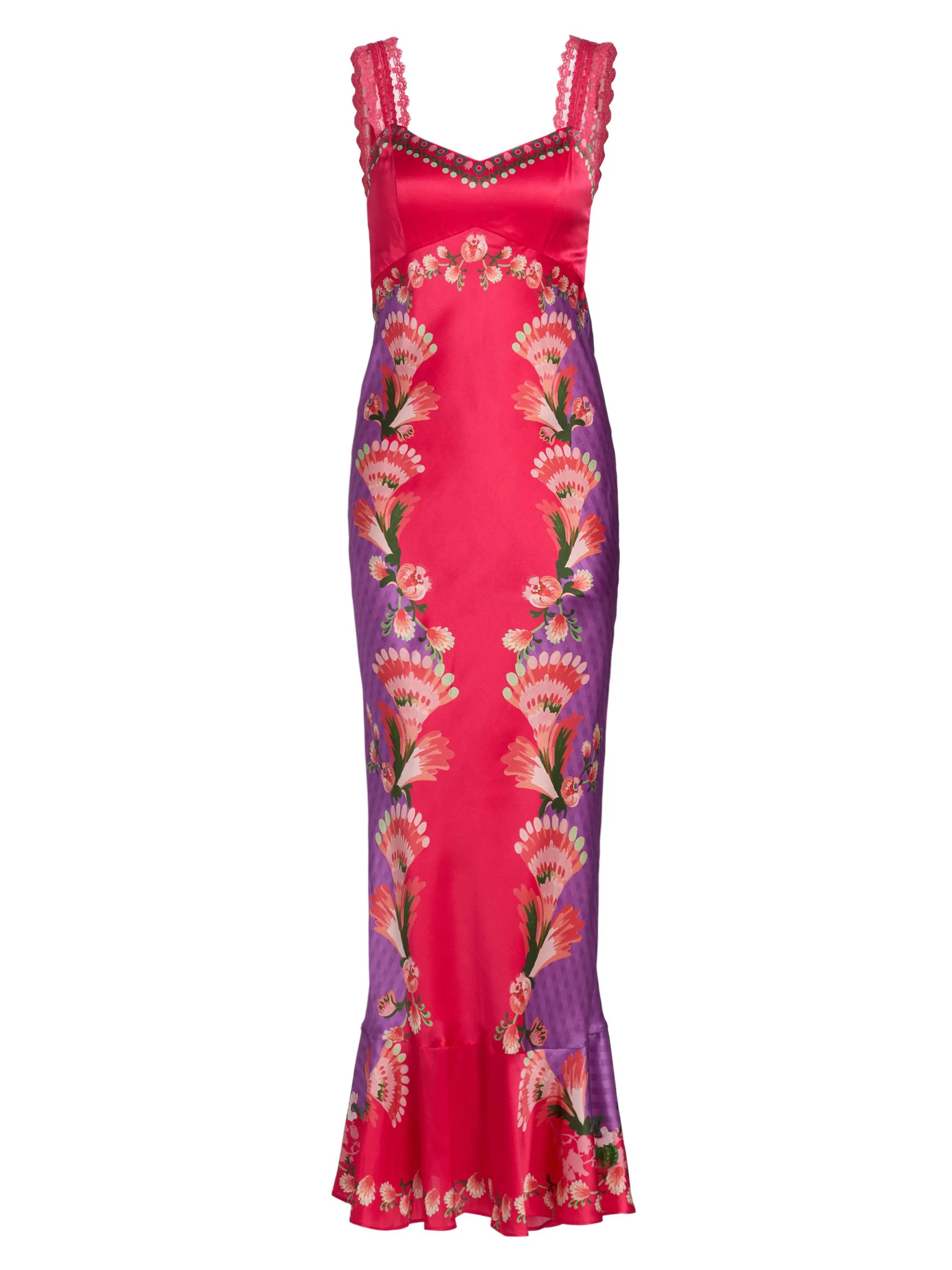 Women's Mimi Printed Silk Slip Dress - Feather Check - 1