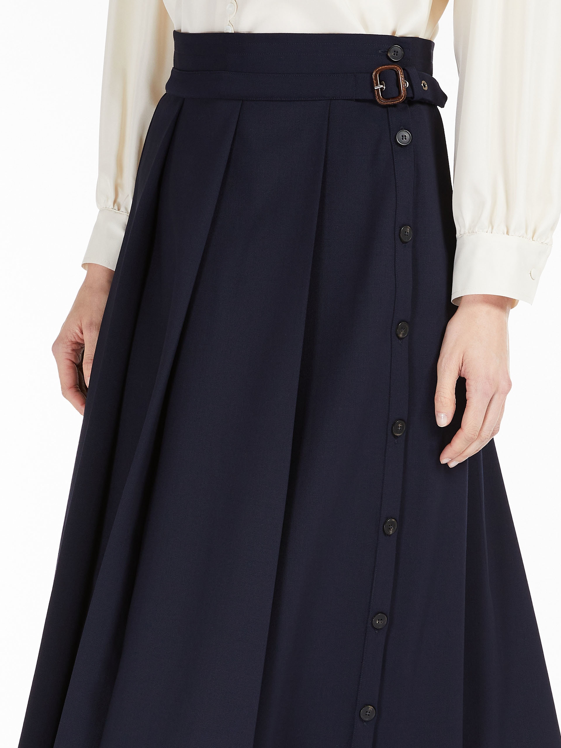 OSIRIDE Technical wool gabardine skirt - 5