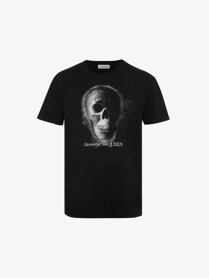 Skull Motif T-shirt in Black/silver 1