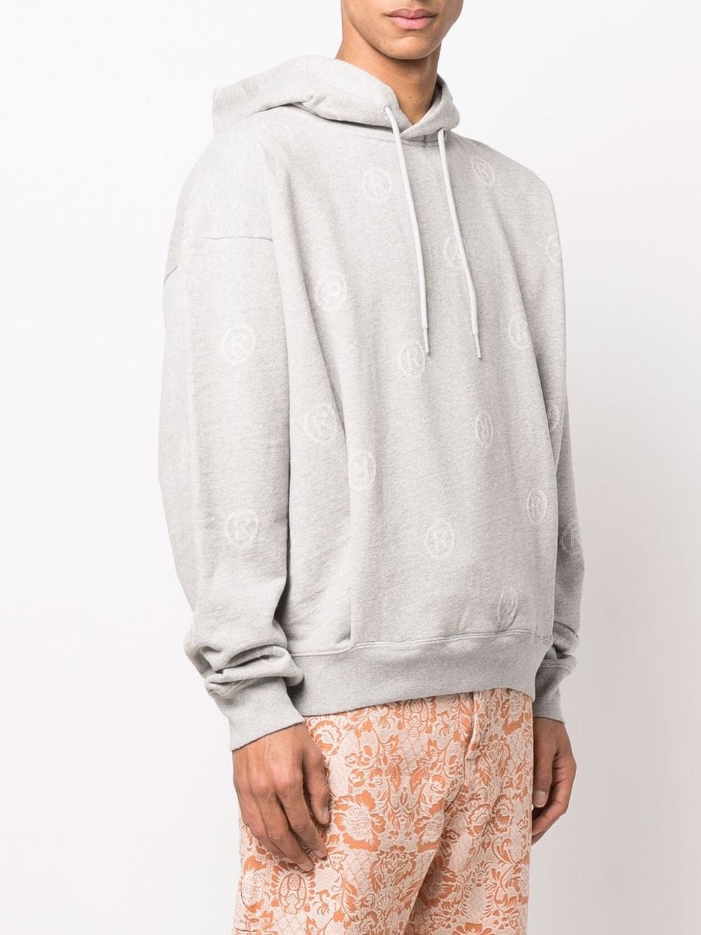 monogram-print pullover hoodie - 4