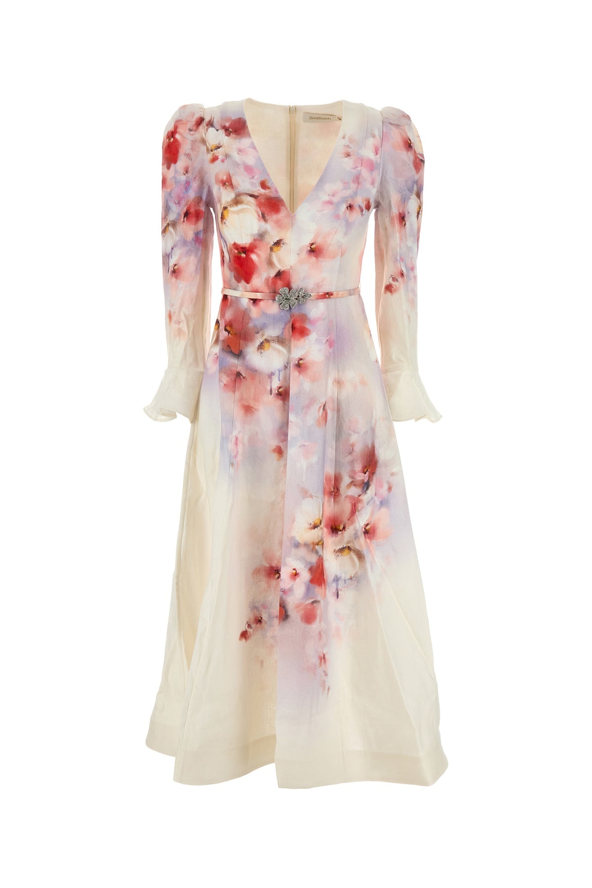 Printed linen Crush dress - 1