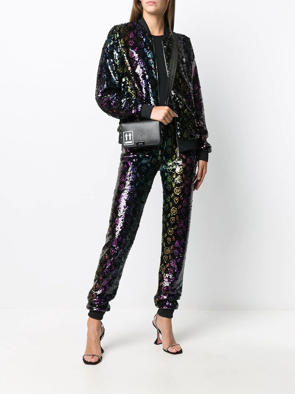 monogram sequin trousers - 2