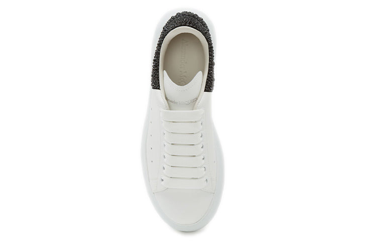 (WMNS) Alexander McQueen Oversized Sneaker 'White Jet Black Crystal' 666407WIA4Z9581 - 5