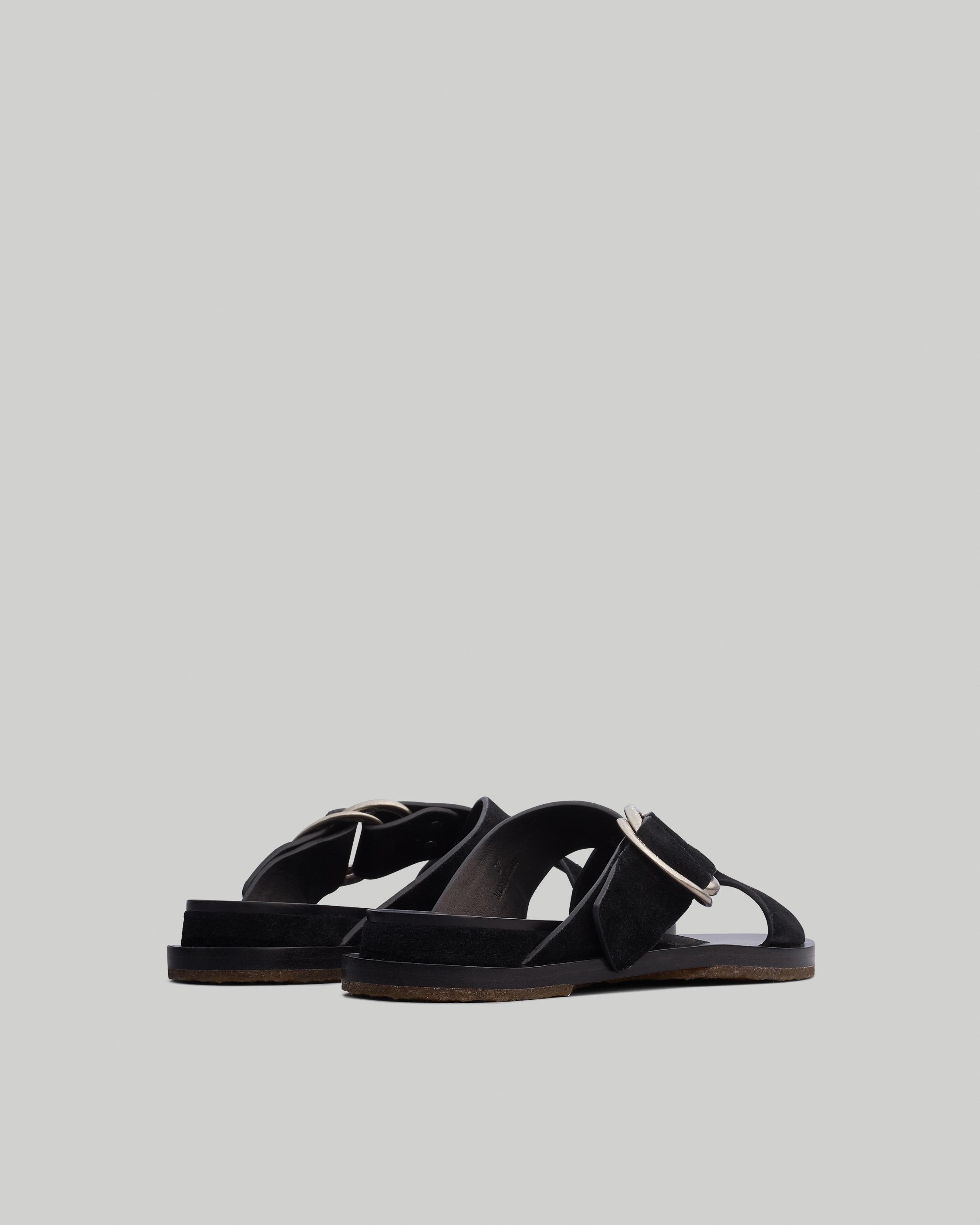 rag & bone Beau Cross Strap Slide - Suede Flat Sandal
