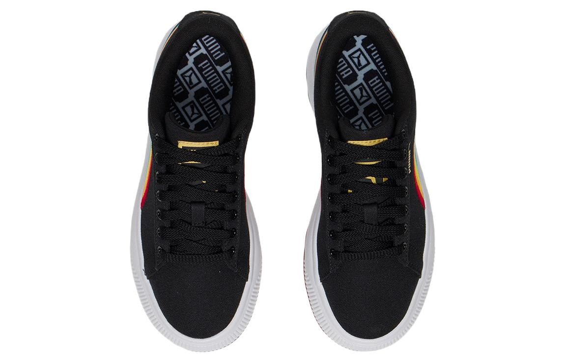 (WMNS) PUMA Suede Mayu Prism Low Tops Thick Sole Skateboarding Shoes Black 387240-01 - 4