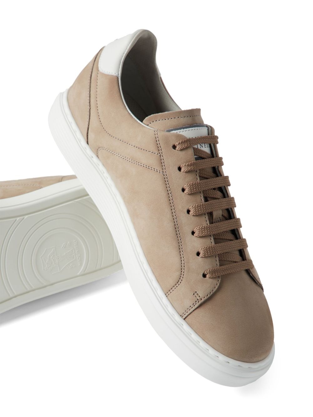 suede lace-up sneakers - 4