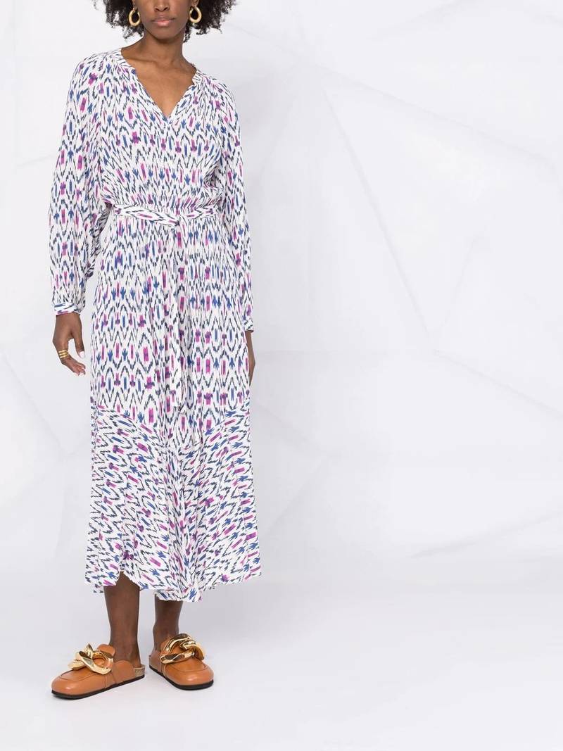 Isabel Marant Étoile graphic-print long-sleeve dress outlook
