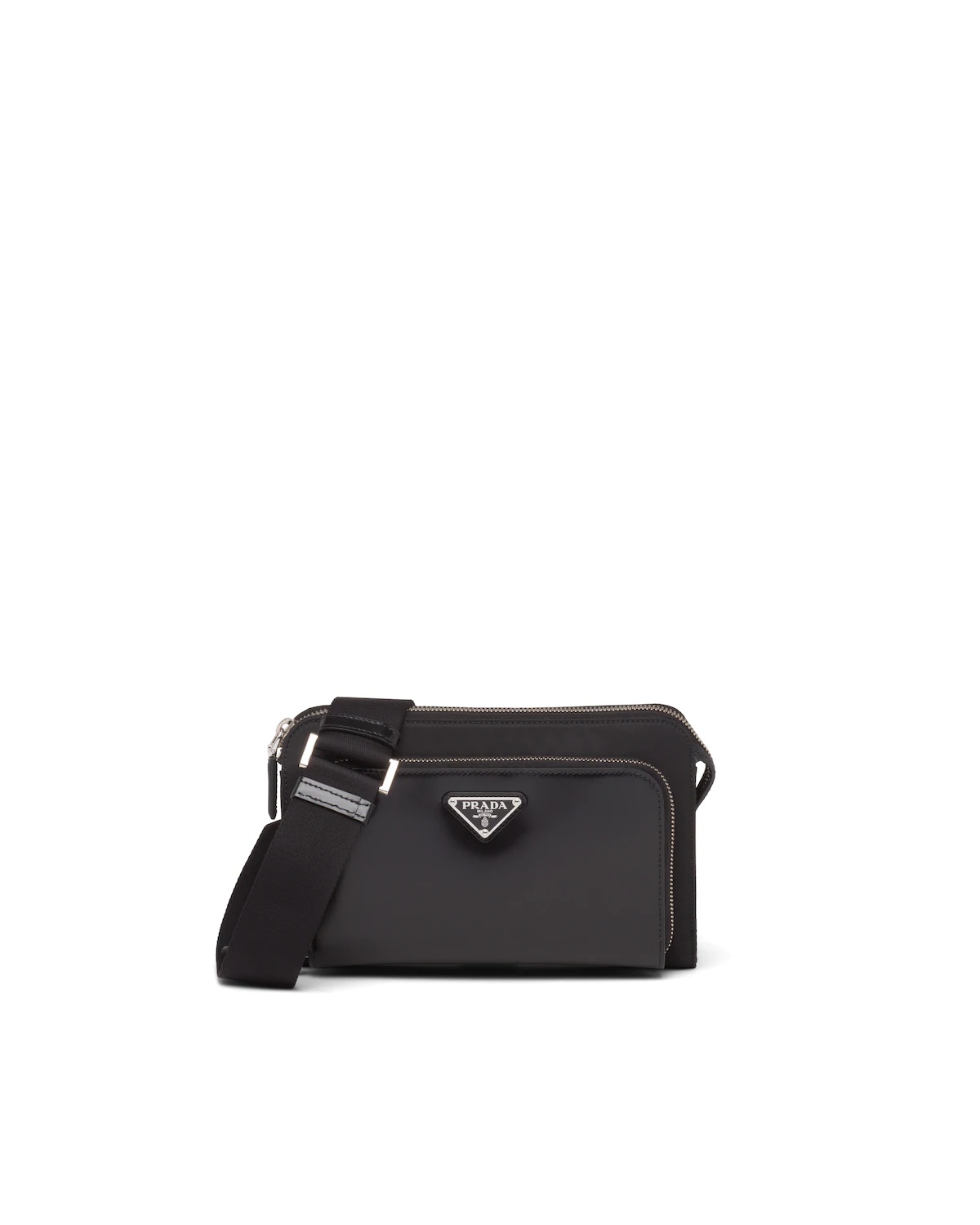 Re-Nylon and leather shoulder bag - 1