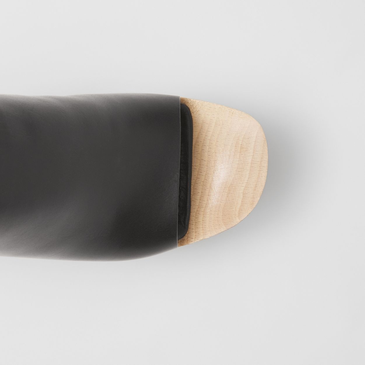 Leather and Beechwood Platform Mules - 3