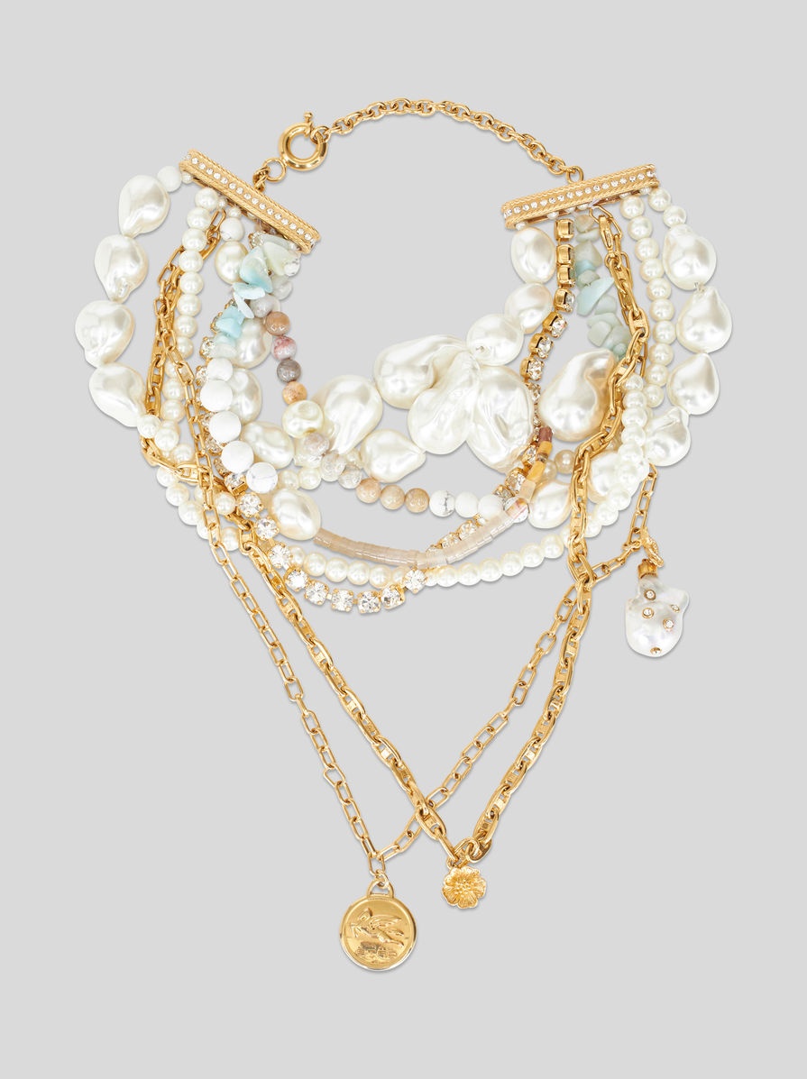 MULTI PEARL AND PENDANT NECKLACE - 1