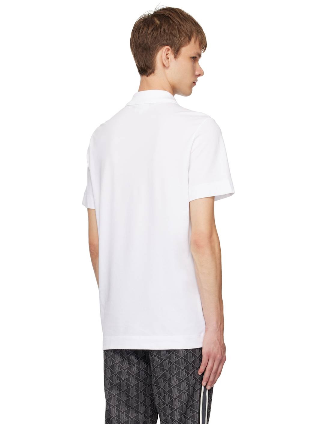 White Regular Fit Movement Printed Polo - 3