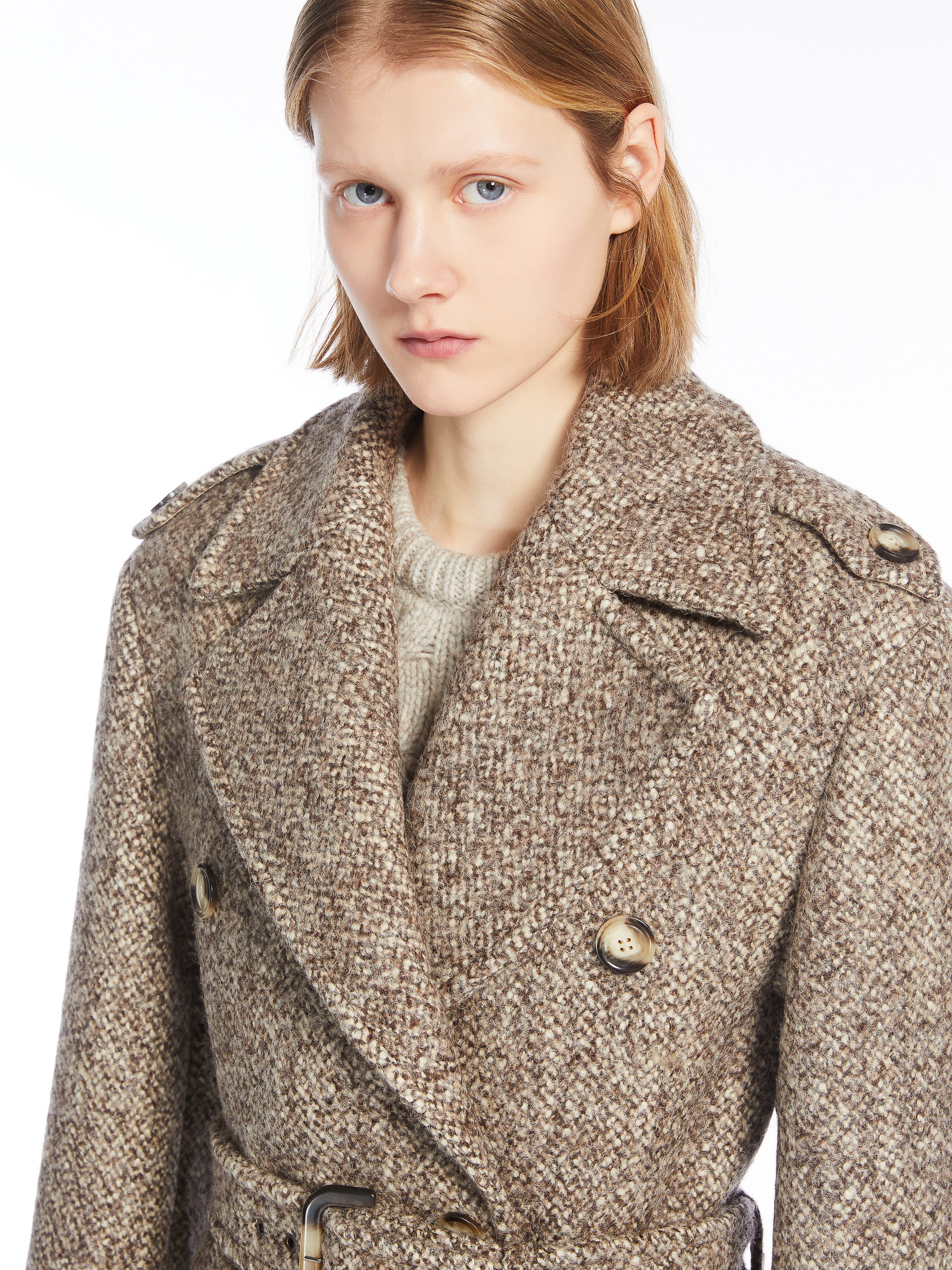 DENARO Double-breasted tweed coat - 5