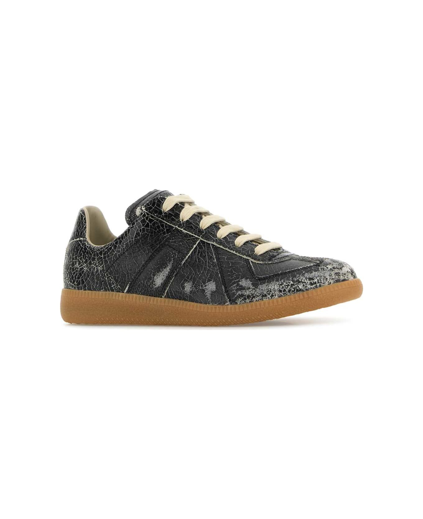 Black Leather Sneakers - 2