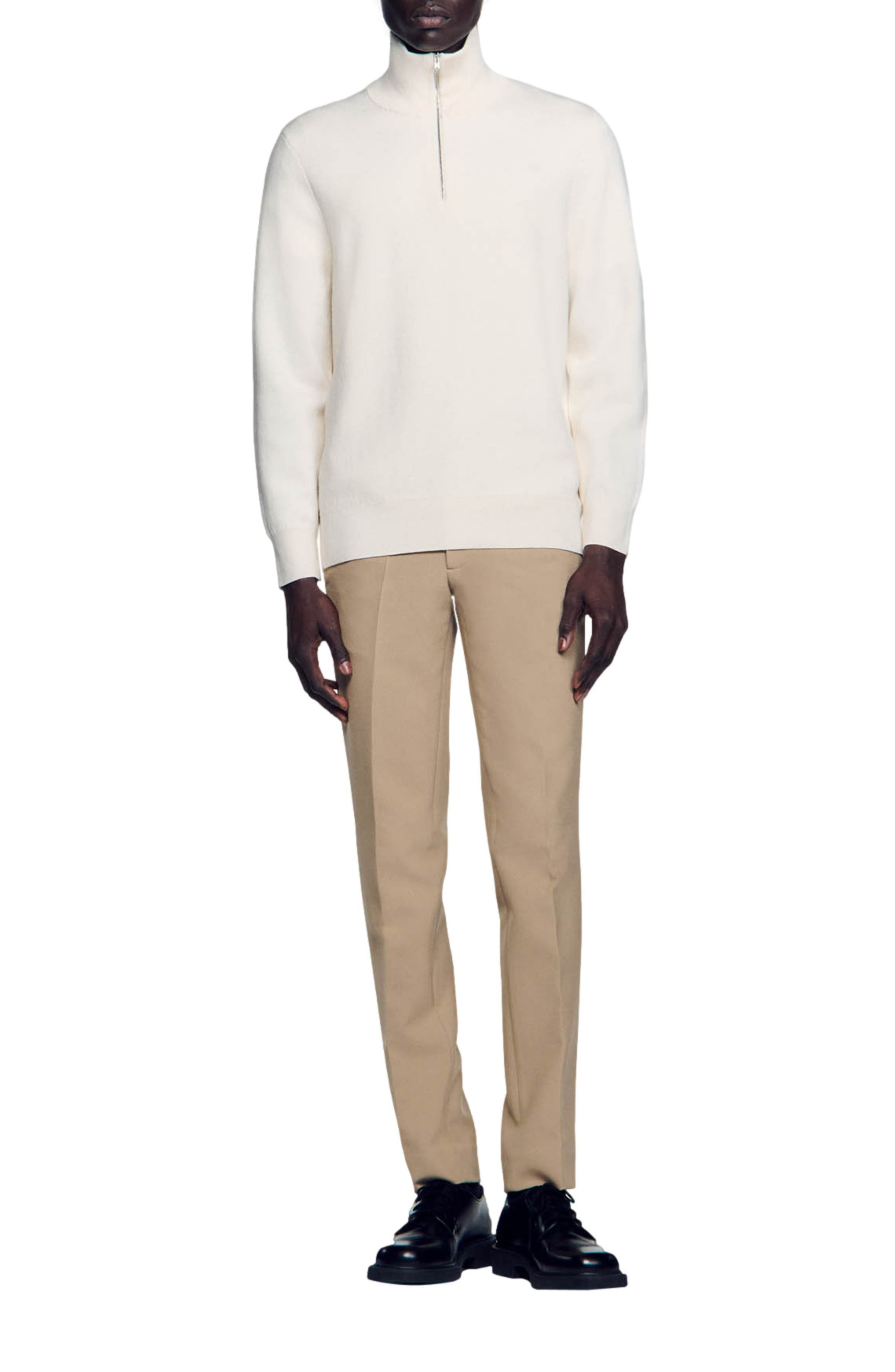 SANDRO Half-zip sweater in Ecru at Nordstrom - 5
