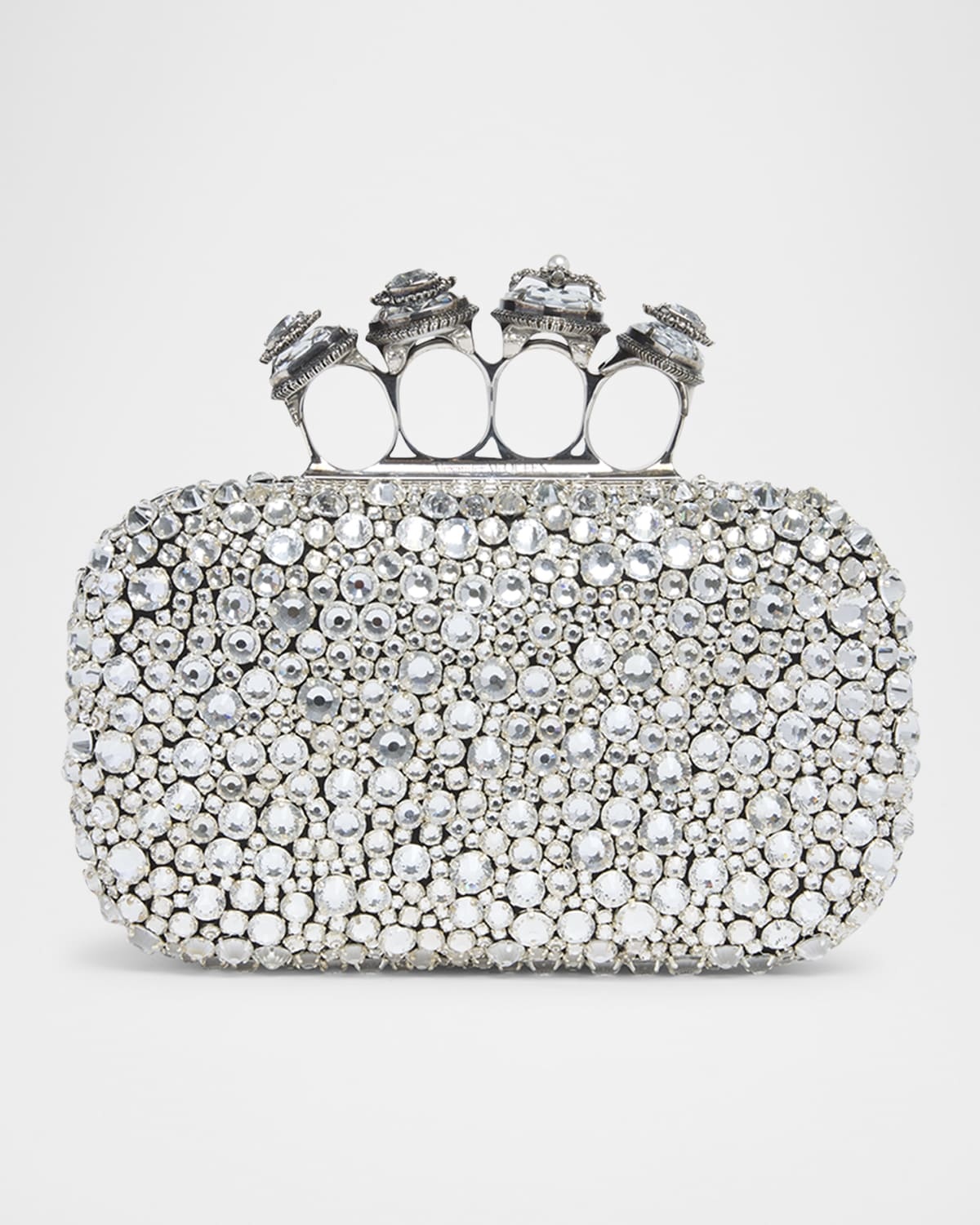 Skull Spider Four Ring Crystal Clutch Bag - 1