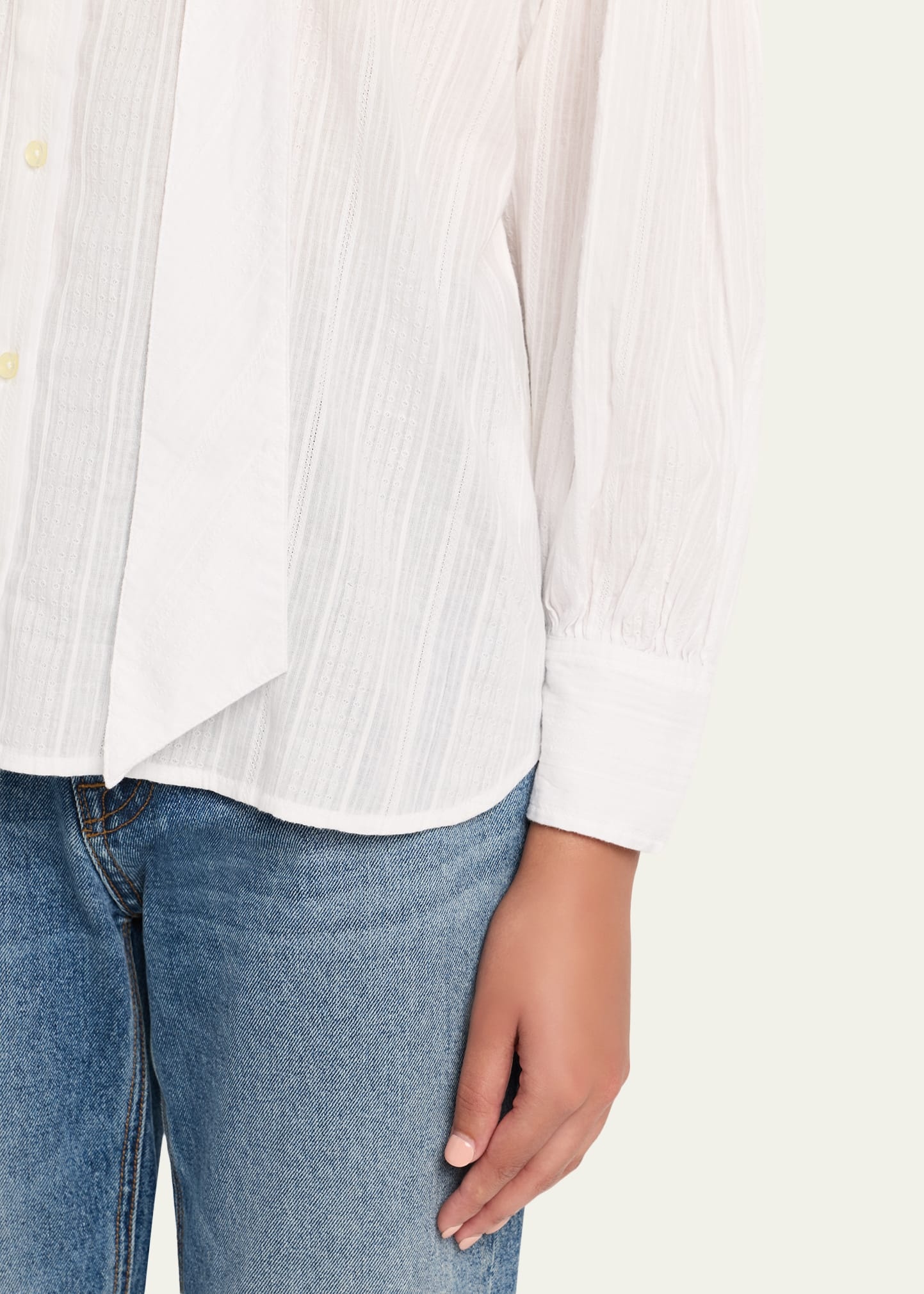 Molly Tie-Neck Textured Stripe Top - 5