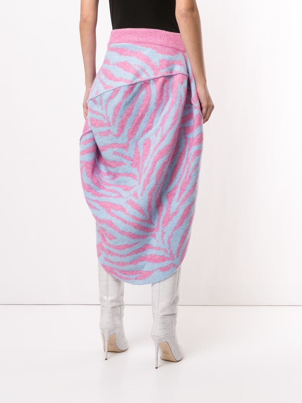 high-low hem zebra print skirt - 4