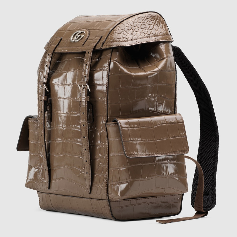 GUCCI Crocodile backpack with Double G outlook