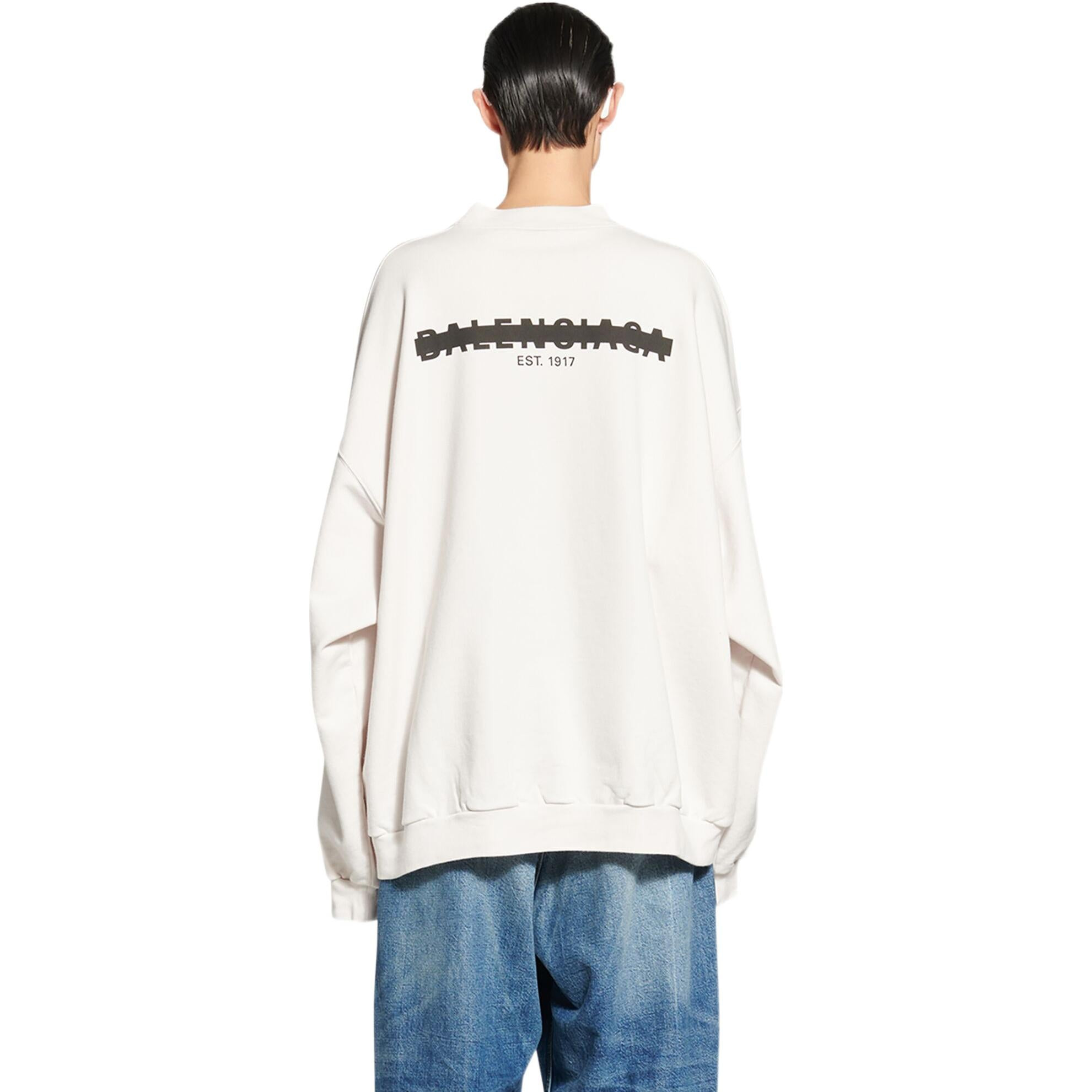 Balenciaga Strike 1917 Crewneck Sweater Oversized 'White' 699242TMVH29800 - 4