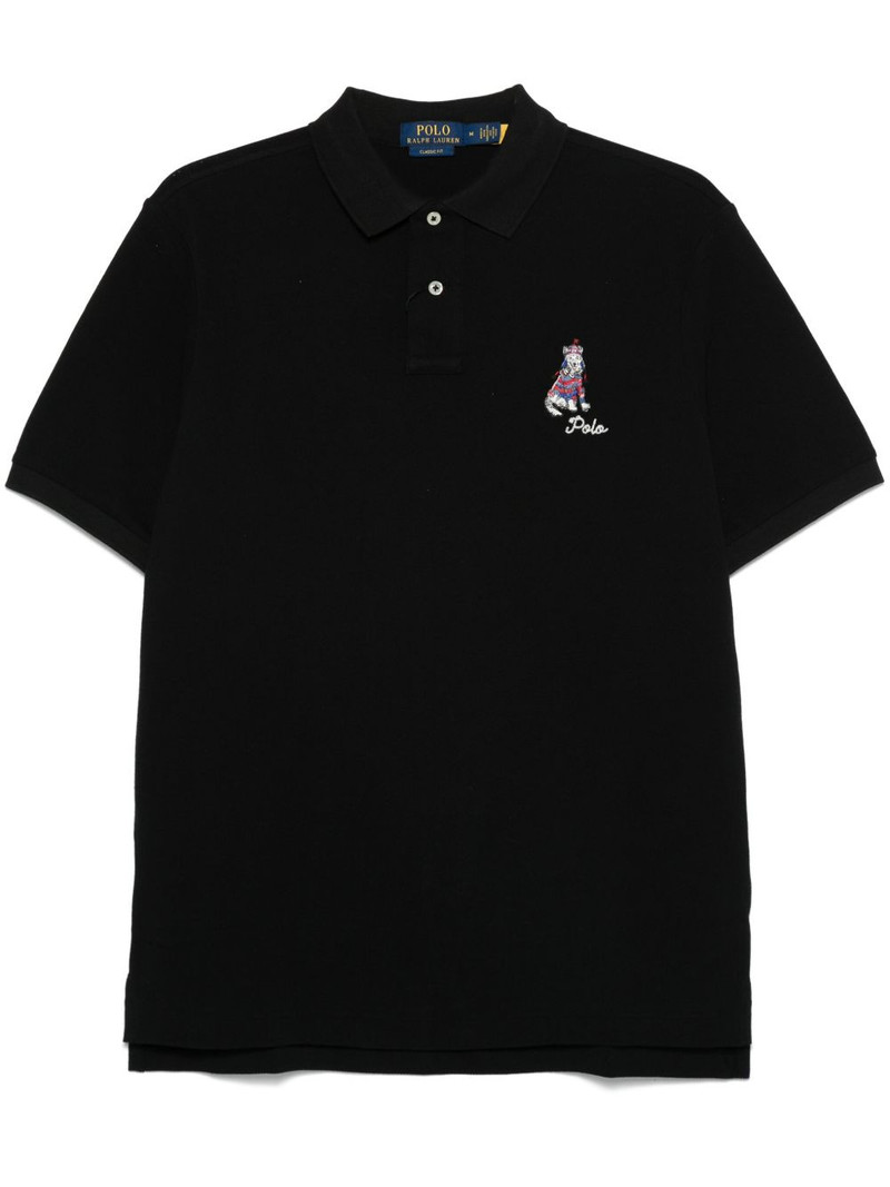 logo-embroidered polo shirt 1