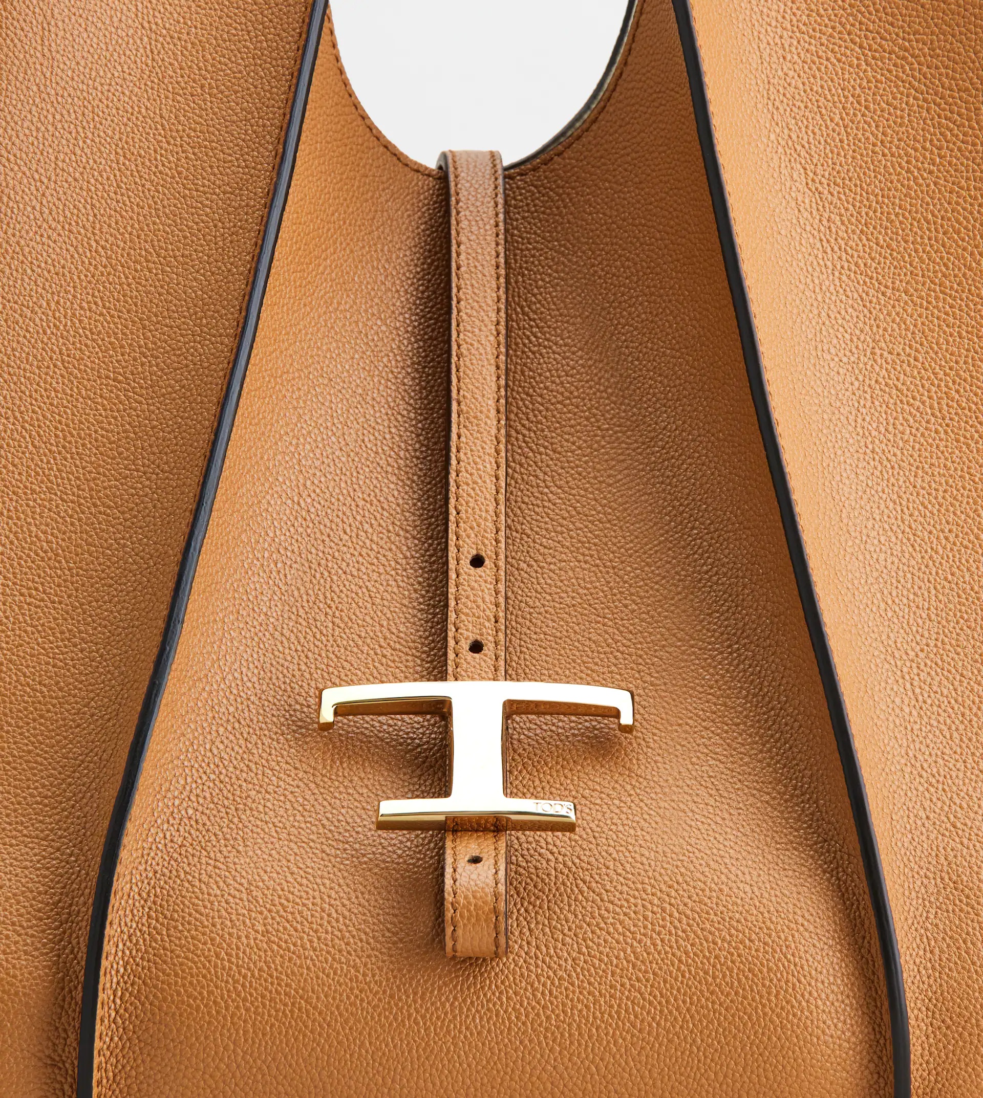 T TIMELESS SHOPPING BAG IN LEATHER MEDIUM - BROWN - 6