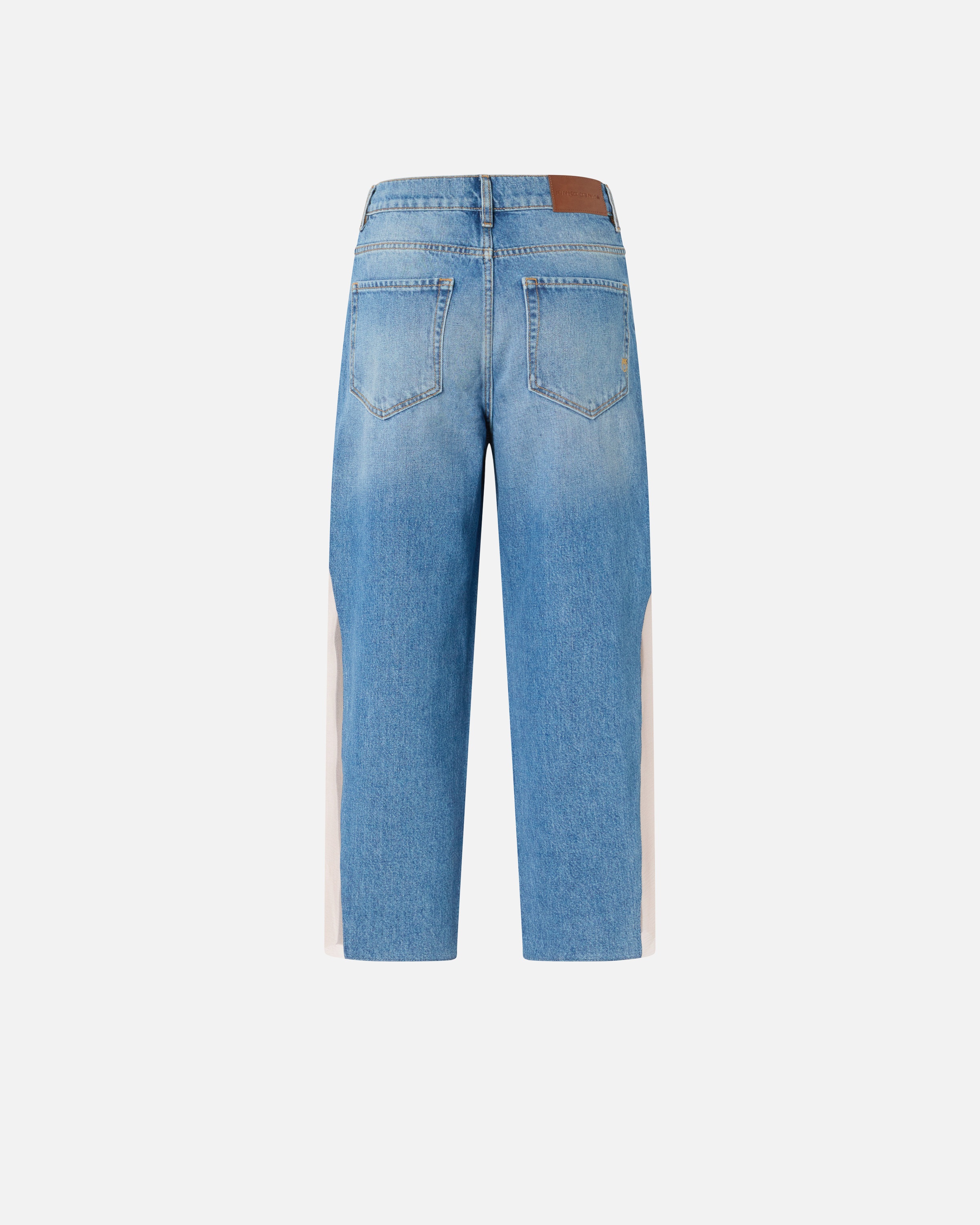 MOM-FIT JEANS WITH TRANSPARENT ORGANZA INSERTS - 6